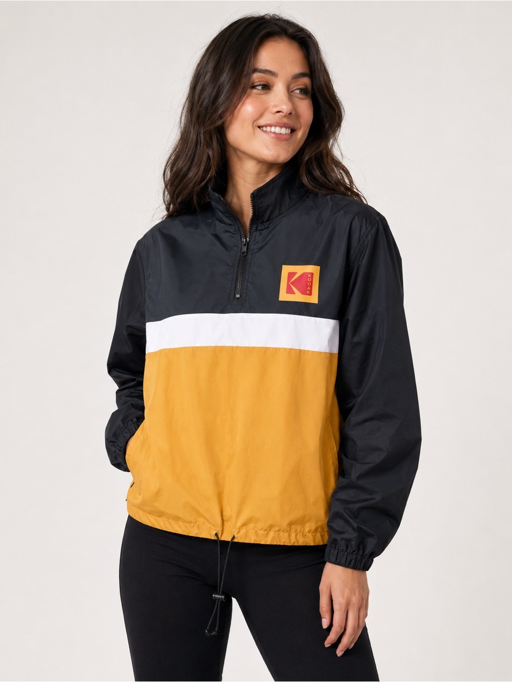 Kodak Camera Club Windbreaker Jacket Womens M Colorblock Half Zip 36 Exp Poses